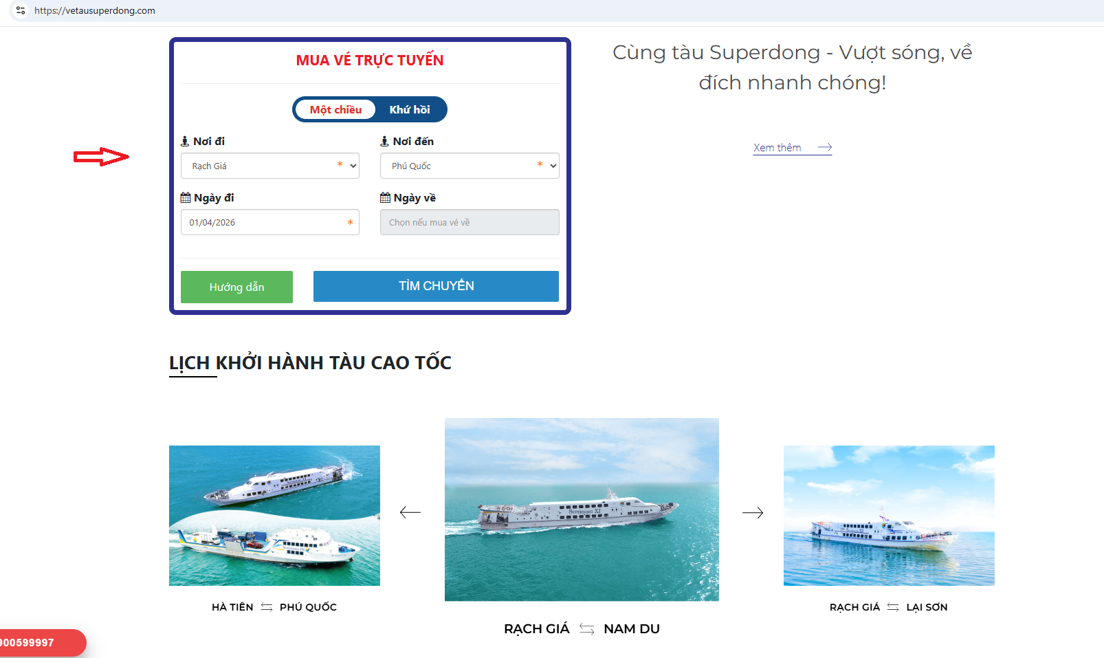 Đặt Vé Tàu Superdong Online